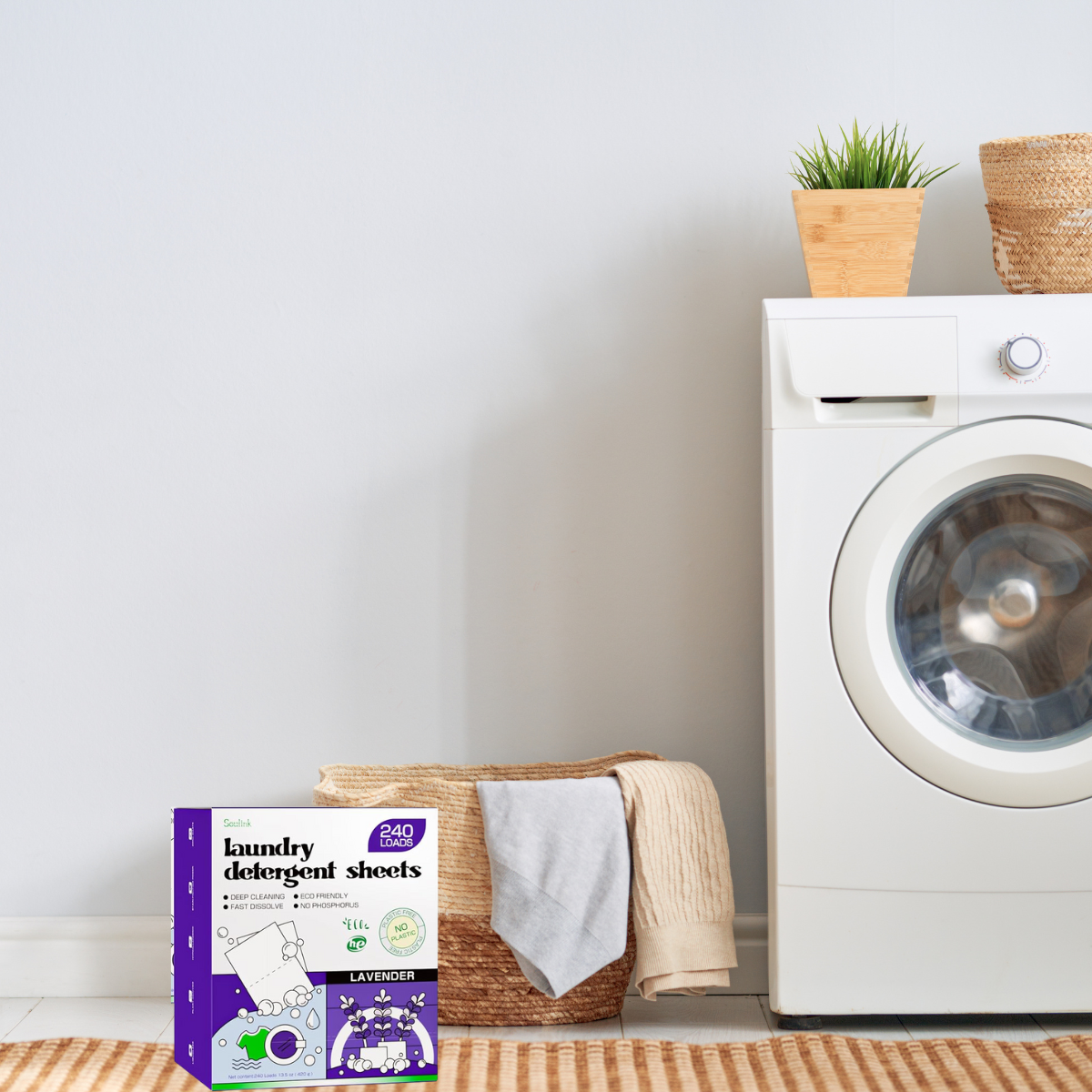 Paraben-free and dye-free laundry detergent sheets