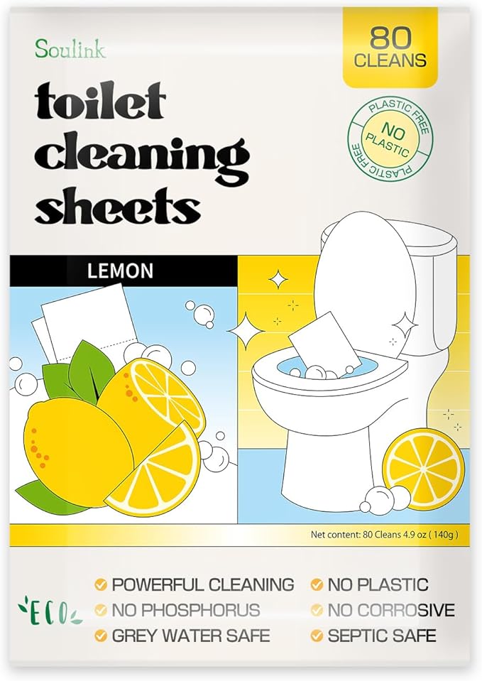 Compact toilet cleaning sheets for home and travel