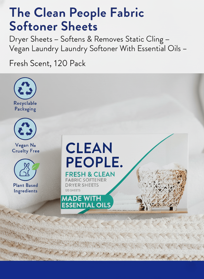 The Clean People fabric softener sheets eco friendly packaging